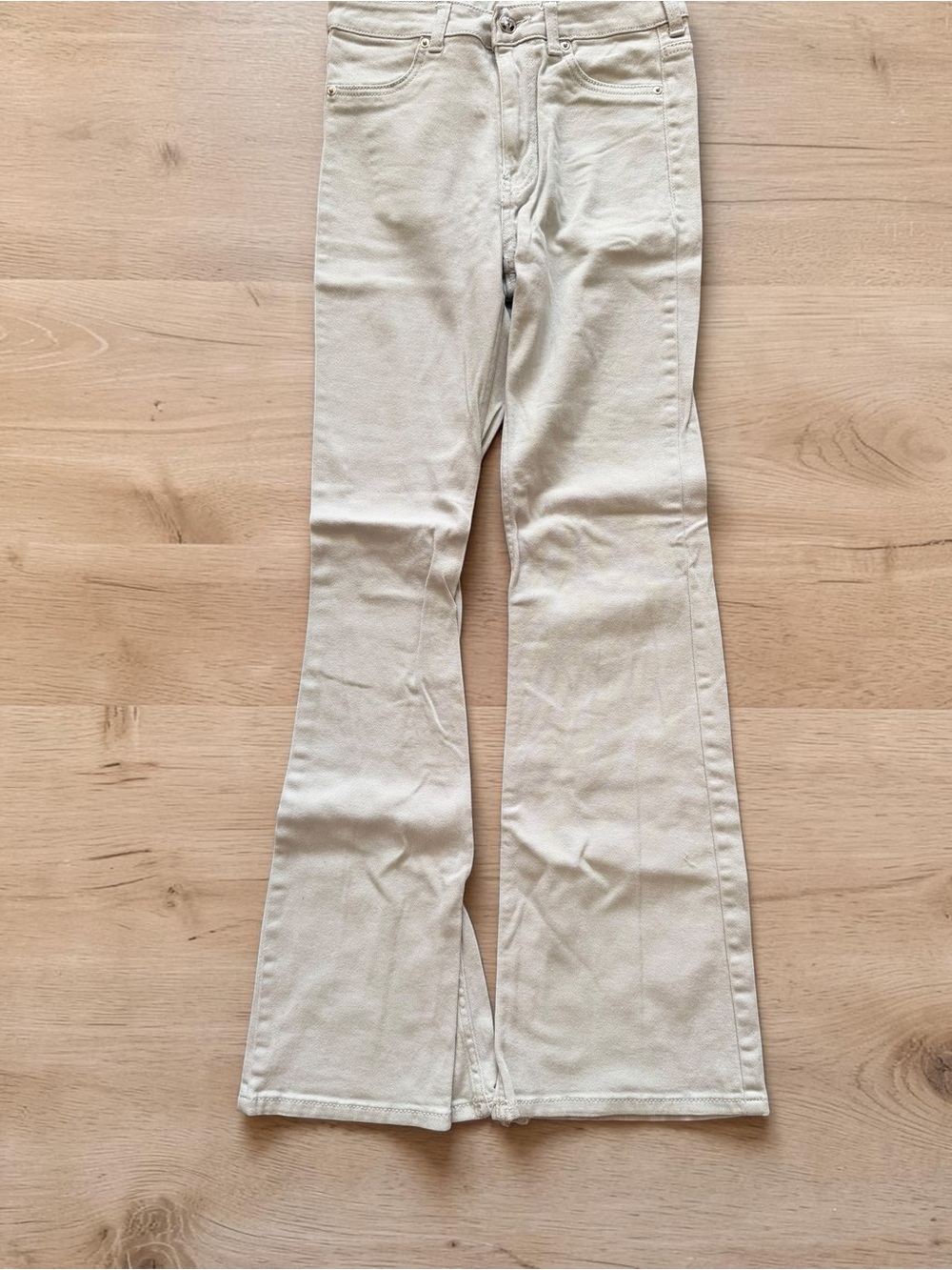 Cream H&M Divided Women’s  Flare Jeans - Classic High Waist